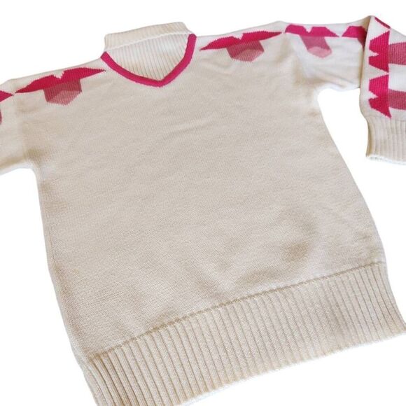 Vintage Sweater Meister Womens Small Oversized Wool Acrylic Geometric Ribbed Tur - Picture 1 of 4